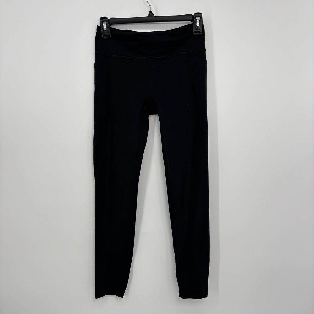 ATHLETA GIRL High Rise Stash Your Treasures Leggings Black Girls Size XL (14)